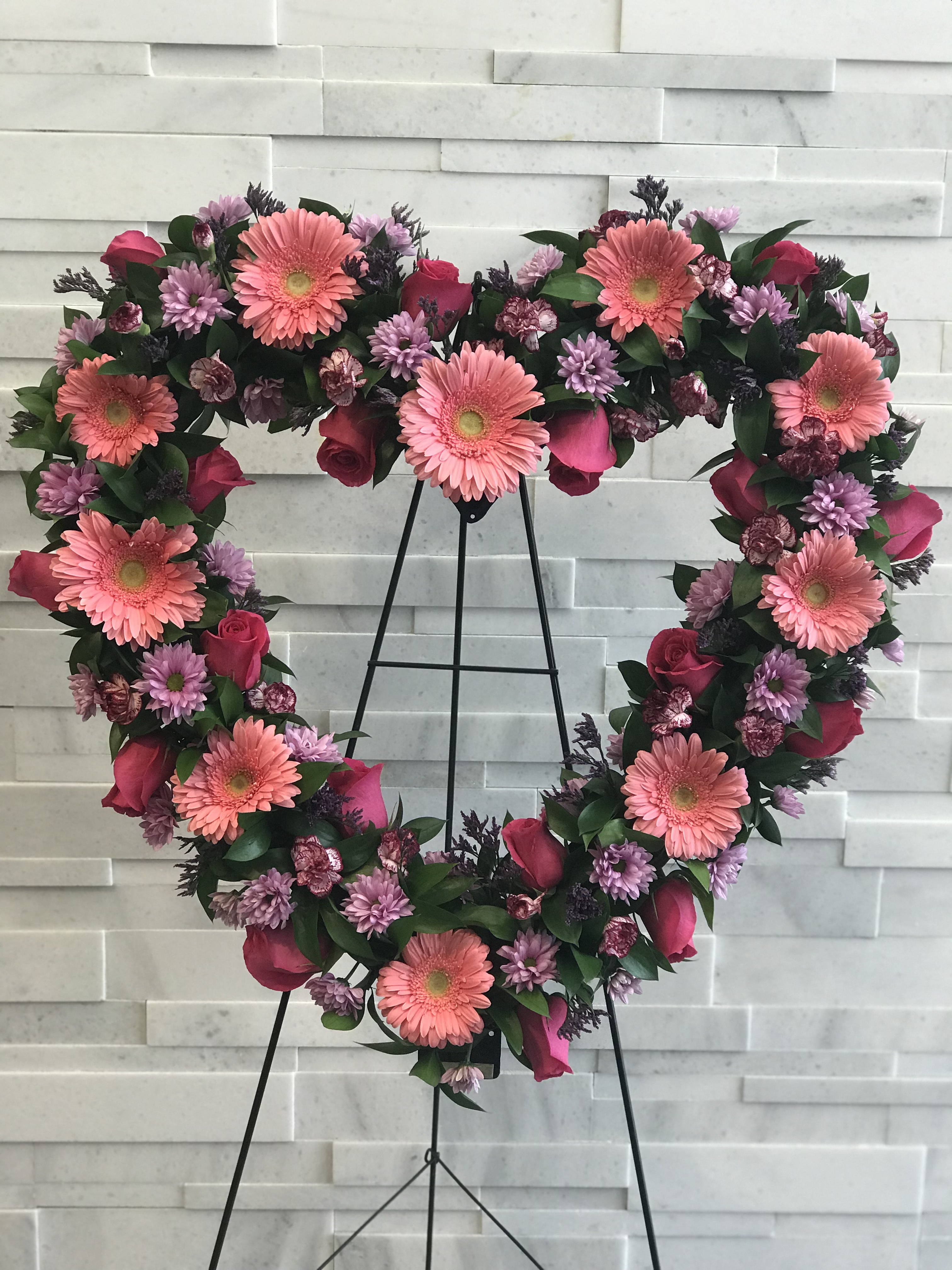 Garden Rose Heart Sympathy Flowers