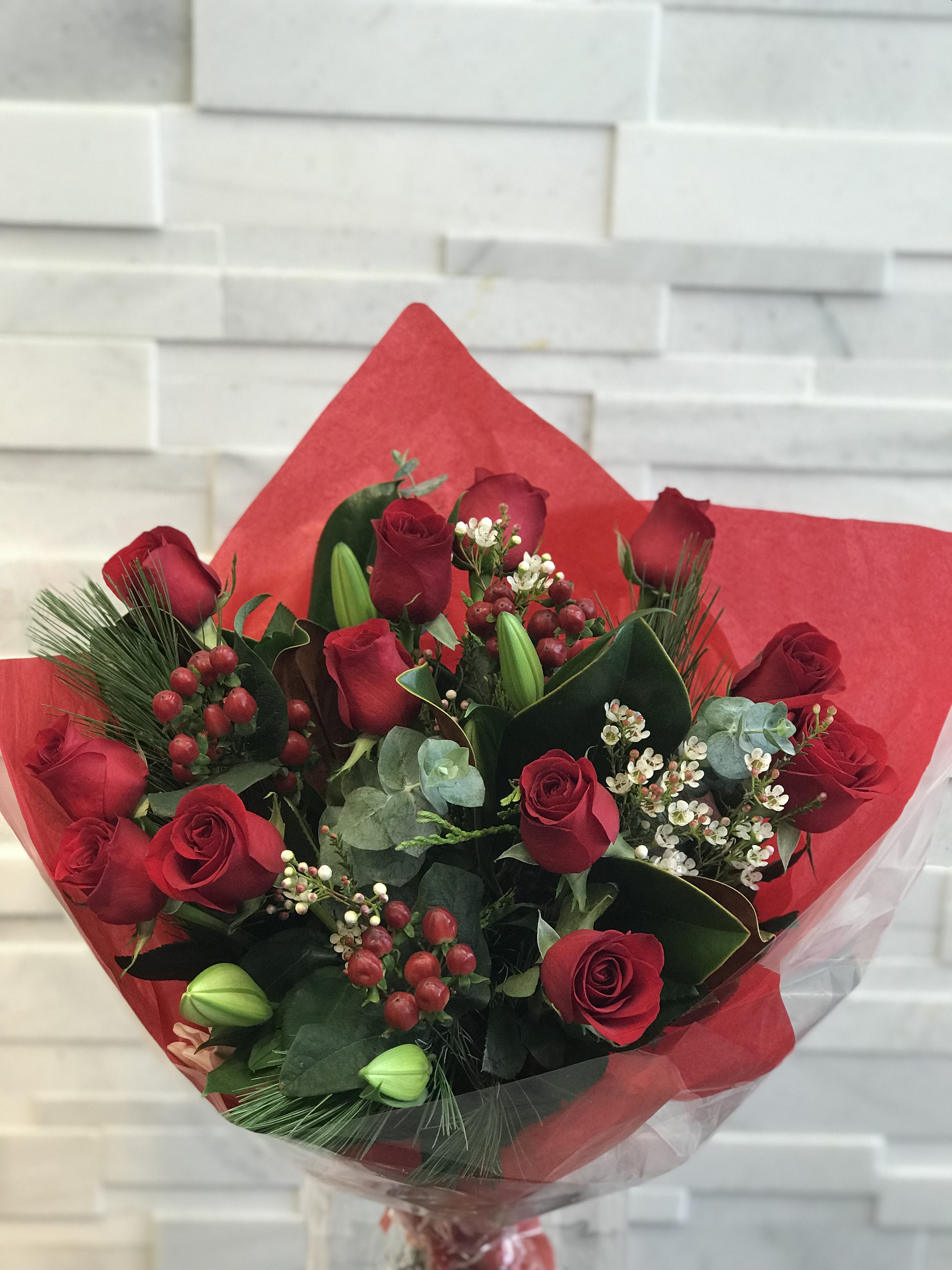 Festive Rosey Bouquet